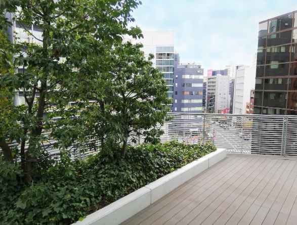 Smoking area on the rooftop