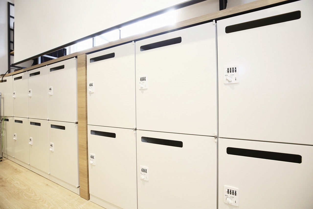 Lockers are available for monthly use.