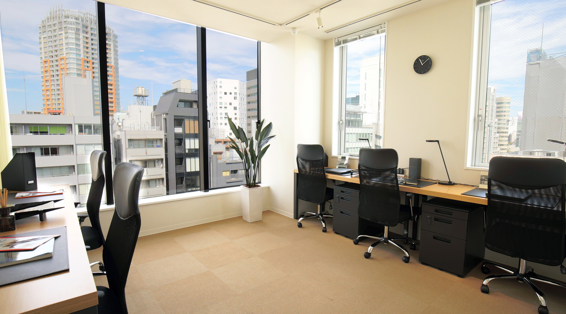 Private office with furnished office space.